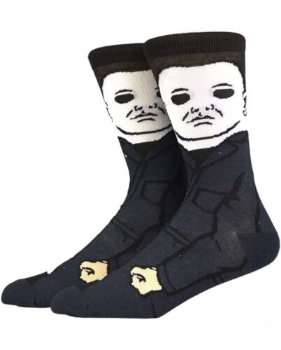 Michael Myers Halloween Horror Socks, Fun Novelty Unisex 360 Degree Artwork Character Designed Crew Socks