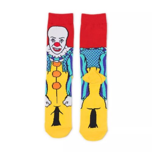 Pennywise IT Horror Socks, Fun Novelty Unisex 360 Degree Artwork Character Designed Crew Socks