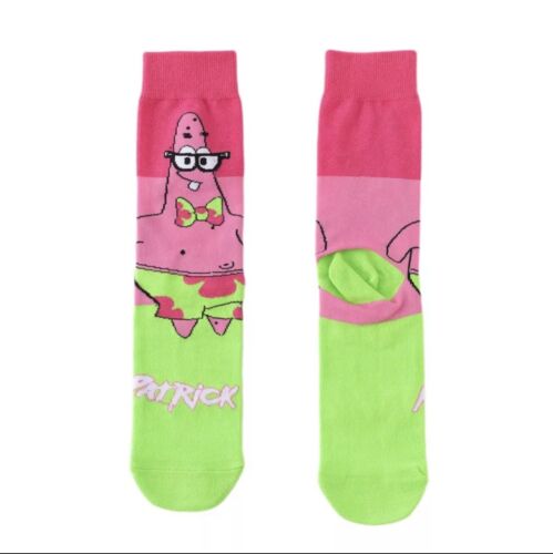 Cartoon Socks, Patrick Sponge Bob Fun Novelty Mens Crew Character Socks