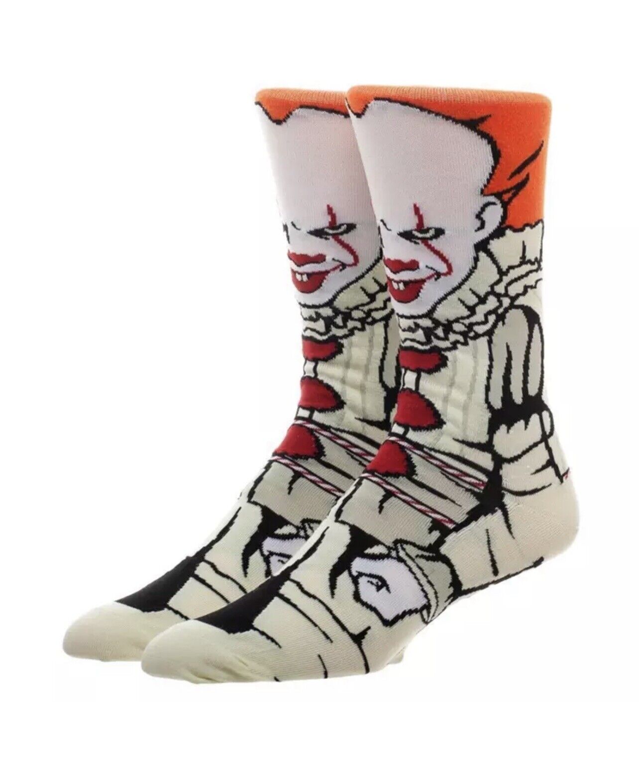 Pennywise It Horror Socks, Fun Novelty Unisex 360 Degree Artwork Character Designed Crew Socks