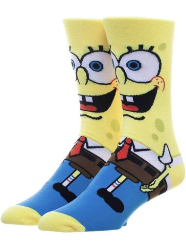 Cartoon Socks, Spongebob Squarepants  Fun Novelty Mens Crew Character Socks