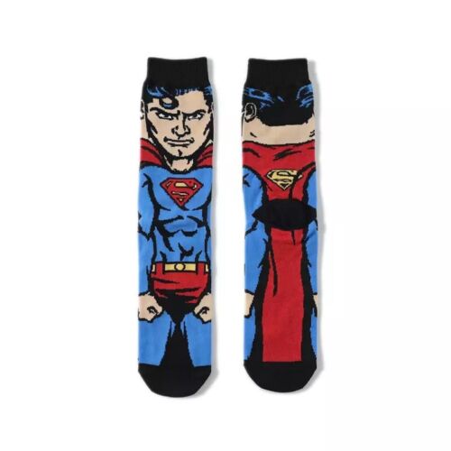 Cartoon Socks, Superman Fun Novelty Mens Crew Character Socks