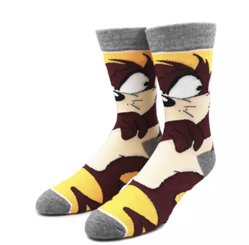 Tasmanian Devil Cartoon Socks, Fun Novelty Unisex 360 Degree Artwork Character Designed Crew Socks